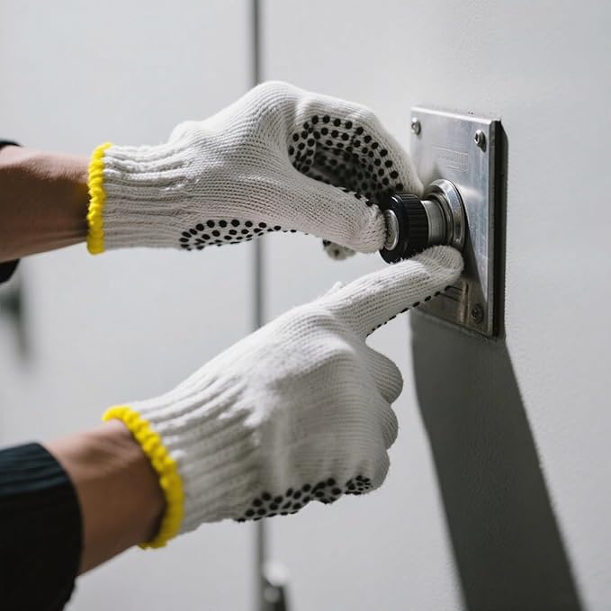 Unisex white cotton polyester knitted safety gloves,suitable for gardening,warehouse,cooking work-12/36/240 pairs