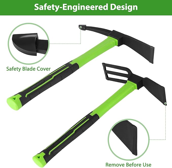 2pcs Pick Axes for Digging and No Installation Required Garden Hoe and Cultivator Hand Rake Garden Tool Durable and Comfortable Handle Mattock Weeding Hoe