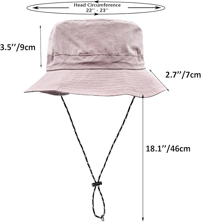 woogwin Waterproof Bucket Rain Hat with Chin Strap Quick Dry Packable Boonie Sun Hat Safari Hat UV Protection