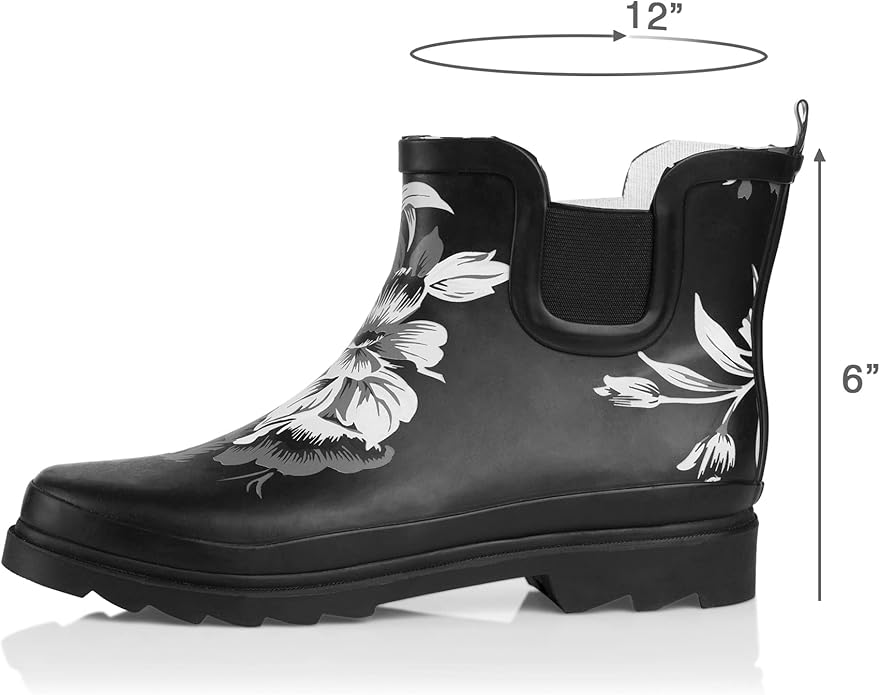 NORTY - Womens Ankle Rain Boots - Ladies Waterproof Winter Spring Garden Boot runs ½ size large