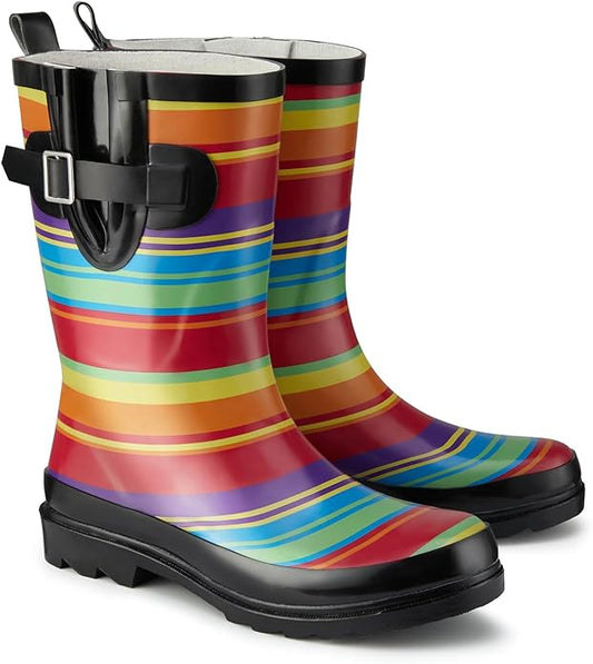 HISEA Rubber Rain Boots for Women Waterproof Garden Mud Boots