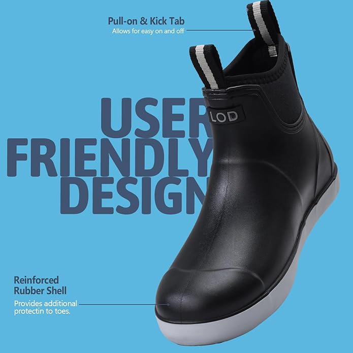 Women's Ankle Rain Boots - Slip On Waterproof Festival & Garden Shoes for Men - Comfortable Lightweight Rubber Wellies with Decorative Buckle