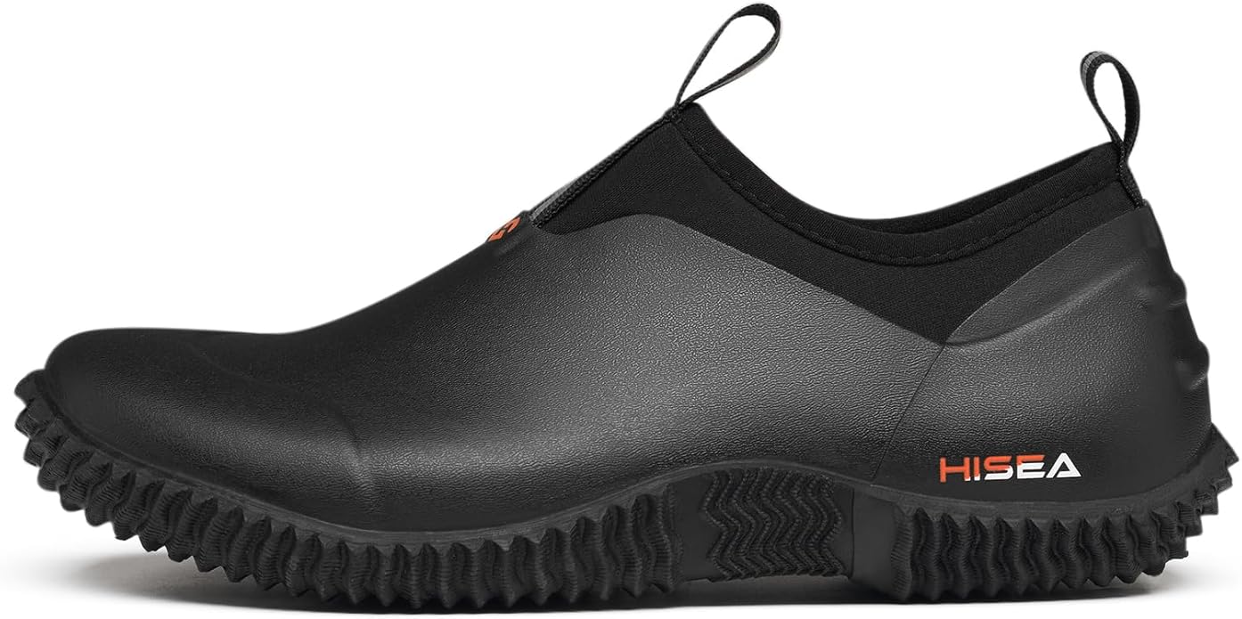 HISEA Waterproof Garden Shoes for Women Neoprene Slip-On Rubber Rain Footwear Short Ankle Booties