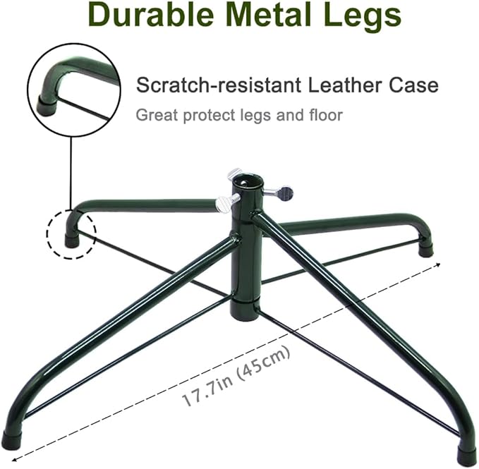 Juegoal 6 Foot Artificial Christmas Tree(NOT Pre-Strung), with 300 LED Warm White & Color Changing Lights, Fake Xmas Tree with Metal Legs, 850 Tips