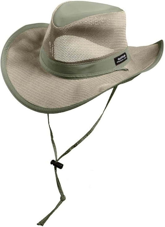 Mesh Crown Safari Men's Sun Hat, 3" Brim, Adjustable Chin Cord, UPF (SPF) 50+ Sunhat Protection