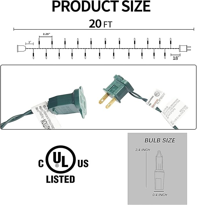 Uptotop Christmas Mini String Lights, 20 FT 100 Count Connectable Waterproof Plug in Christmas Decorations for Indoor Outdoor Garden Yard Patio Party Decor (Blue)