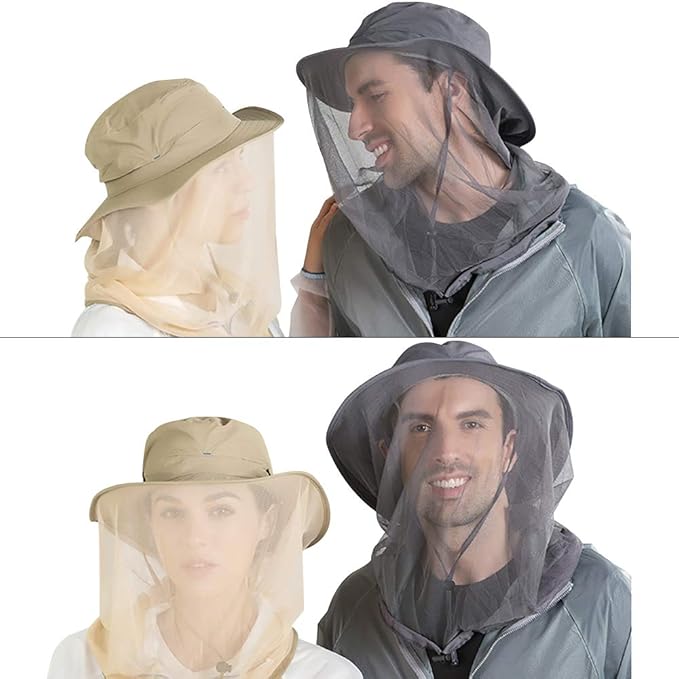 Peicees Head Net Hat for Men Women Adventure Fishing Hat Safari Hat for Hunting Camping Hiking