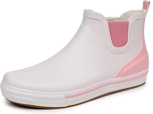 WTW Womens Rain Boots Deck Boots for Men - Lightweight Waterproof Rubber Fishing Rain Shoes with High Traction for Gardening Camping