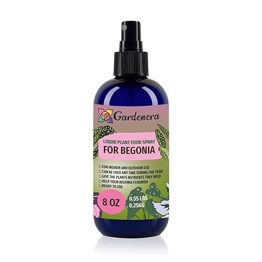 Professional Begonia Superfood Spray Mist for Home Gardening | Micro-Fungi Enriched Fertilizer Mist for Healthy Leaves & Growth | 18 Essential Vitamins & Minerals for Begonia - 8oz