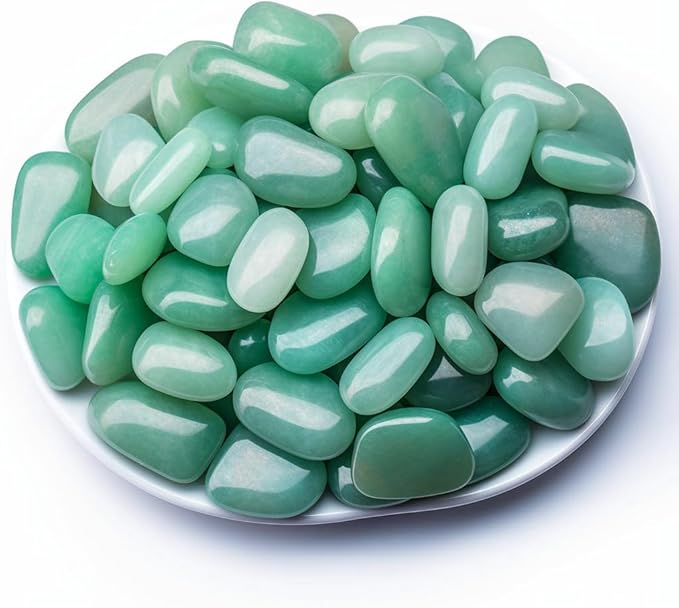 Polished Aventurine Crystals - 72 Pcs, 0.5" 10 oz Handpicked Natural Tumbled Gemstones Rocks, Pebbles for Reiki, Chakra, Healing Home Decor