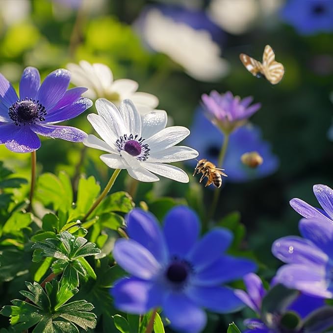 Amazing Deal! Anemone Blanda “Fireworks” – Colorful Perennial Flower Bulbs | Shade-Loving Windflowers in Purple, White, Pink & Blue | Attracts Butterflies & Bees | Zones 3–8 - (30 Bulbs)