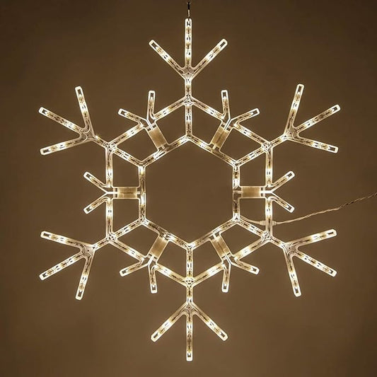 Kringle Traditions 36" Folding Warm White Snowflake Decoration LED Lights Large Snowflake Decorations Outdoor Lights (36" Warm White Snowflake)