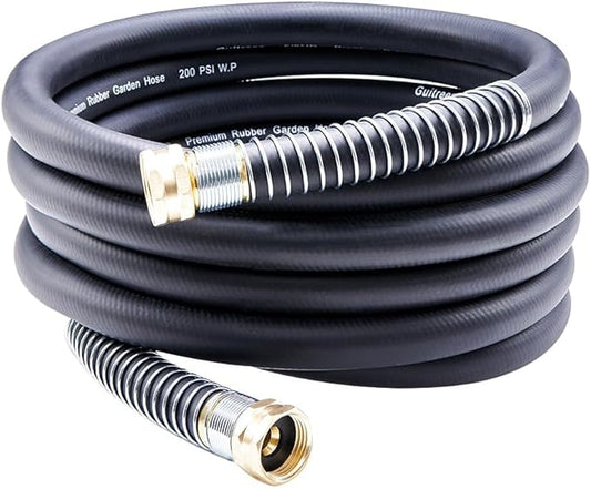 Leader Garden Hose 15ft x 3/4", Heavy Duty Short Water Hose, Female to Female Fittings, Five Layered Braiding for Durability, 1000PSI Burst, 300PSI Working (Black)