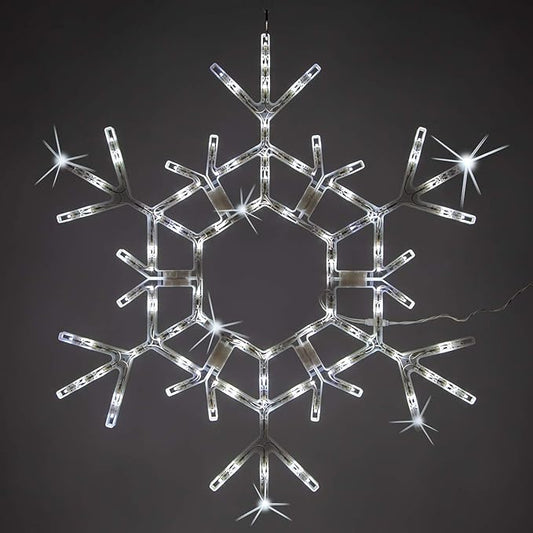Kringle Traditions 36" Folding Cool White Twinkle Snowflake Decoration LED Lights Large Snowflake Decorations Outdoor Lights (36" Cool White Twinkle Snowflake)