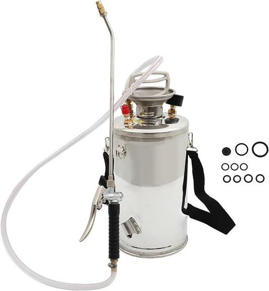 Hand Pump Sprayer Stainless Steel Sprayer for Indoor and Outdoor 1.5 Gallon Sprayer 16 in Wand 3.3 FT Hose