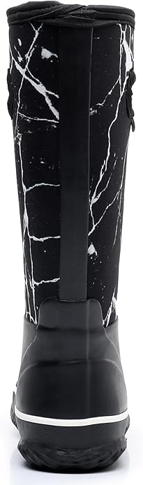 WTW Mid Calf Rain Boots for Women - Waterproof Insulated Neoprene Mud Boots Outdoor Hunting Garden Boots