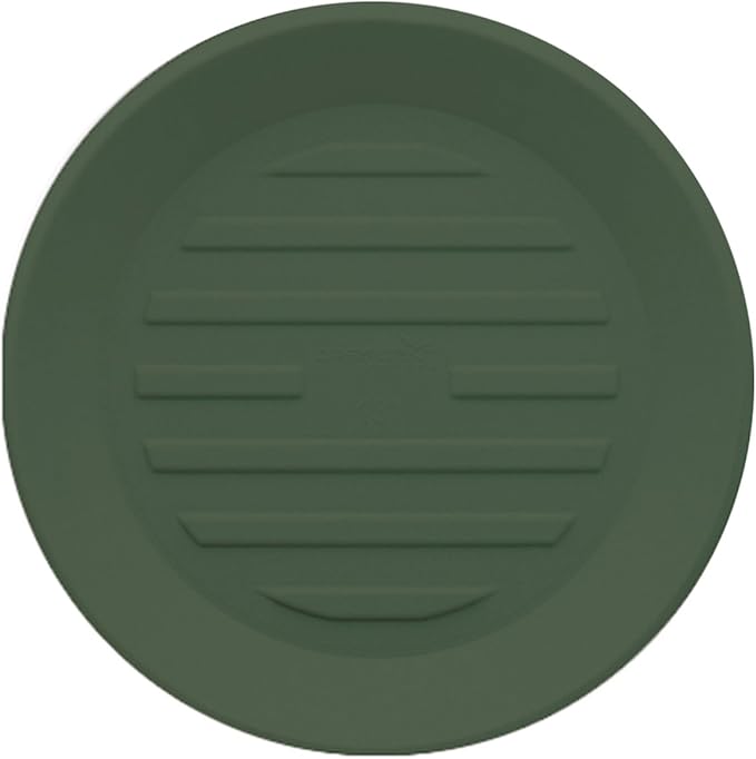 Crescent Garden Universal Round Planter Saucer – Heavy-Duty Drainage Tray for Indoor & Outdoor Use – Fits Pots with 13" Base (18" Total Outer Diameter) - Olive Green