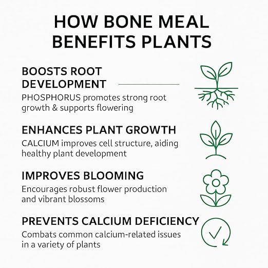 𝐁𝐄𝐒𝐓𝐒𝐄𝐋𝐋𝐄𝐑 Organic Bone Meal Fertilizer by Gardenera (4-12-0 NPK) All-Natural Plant Food Source of Nitrogen and Phosphorus for Bulbs, Gardens, Potted Plants, Trees, and Shrubs [8 OZ]