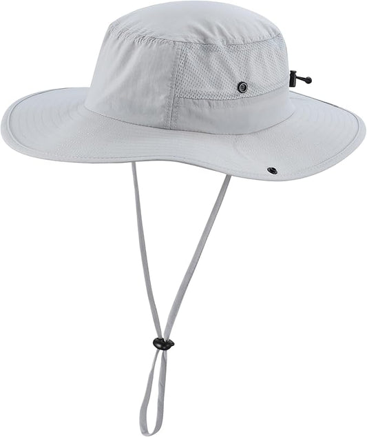 Home Prefer UPF50+ Mens Sun Hat Wide Brim Womens UV Protection Beach Bucket Hat for Fishing Hiking Snap Up Cowboy Hat