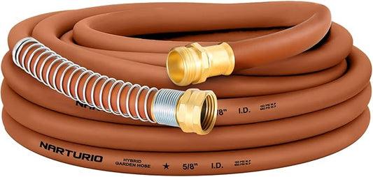 Heavy Duty Garden Hose 5/8" x 25ft, Flexible Lightweight Water Hose, Hybrid Rubber, NO Kink, 650 Burst PSI, Male to Female Fittings