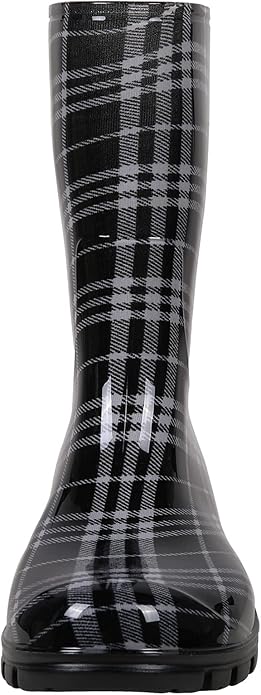 Asgard Women's Mid Calf Rain Boots Printed Waterproof Rubber Boots Short Garden Shose