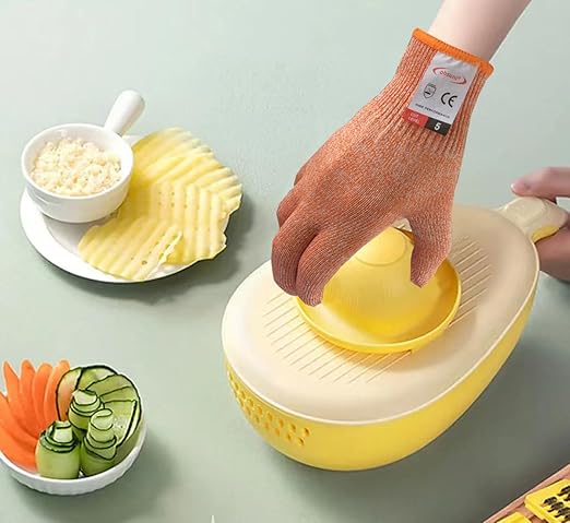 Cutting Gloves, 2 Pairs of Cut Resistant Gloves Food Grade, Cut Resistant Gloves for Kitchen, Oyster Shucking, Fish Fillet Processing, Carving Wood and Gardening(Large-Orange)