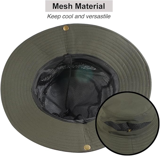 CAMOLAND Sun Hat with Removable Mesh Head Net Safari Hat Outdoor UV Protection