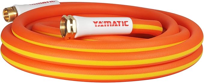 YAMATIC Garden Hose 10 ft Short, 600 PSI, Super Flexible, Lightweight, Drinking Water Safe – All-Weather, Kink Resistant 3/4 in GHT Water Hose with Brass Fittings