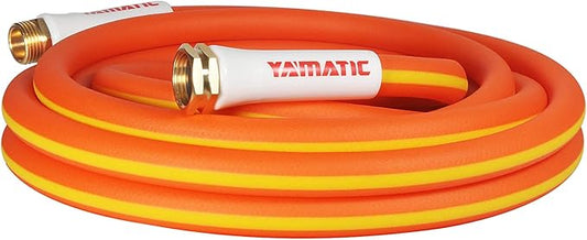 YAMATIC Garden Hose 10 ft Short, 600 PSI, Super Flexible, Lightweight, Drinking Water Safe – All-Weather, Kink Resistant 3/4 in GHT Water Hose with Brass Fittings