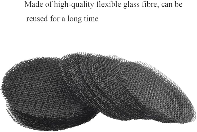 HAHIYO 100PCs 2Inch/5Cm Black Round Glassfibre Flower Pot Hole Mesh Pad Bottom Grid Mat Bonsai Drainage mesh Hole Screens Gasket Prevent Soil Loss Breathable Gasket Drainage Netting for Bonsai