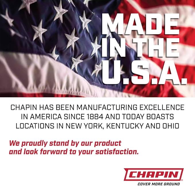 Chapin 19494 Made in USA 3.5 Gallon Tri-Poxy Industrial Open Head Sprayer for Professional Concrete Applications, Form Oils, Construction with All Brass Components, 3.5 gallons, Red