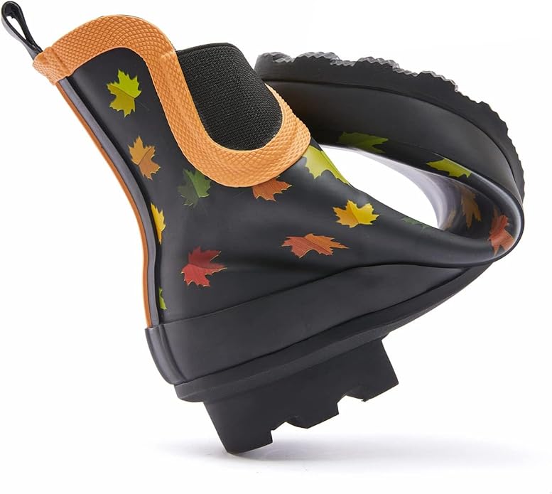 SWIFTFROG Rain Boots for Women - Waterproof Ankle Garden Shoes Anti-Slipping Floral Printed Rainboots for Ladies Stylish Light Ankle Rain Shoes, Women's Rain Footwear