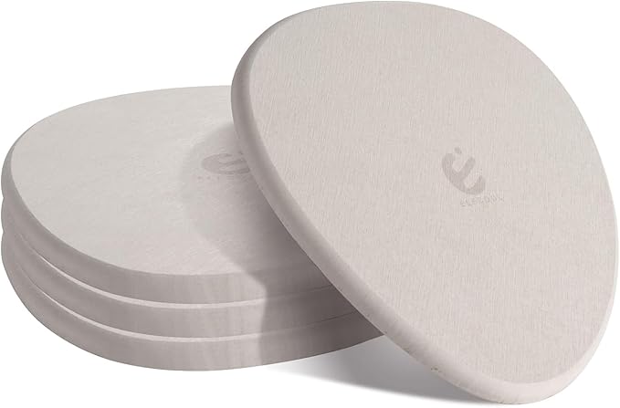 Elfcool Plant Saucer Quick Dry Absorbent Flower Plant Pot Saucer Dirp Tray Diatomaceous Earth Plant Mat for Indoor Outdoor Plants (8''-Off White-4pack)