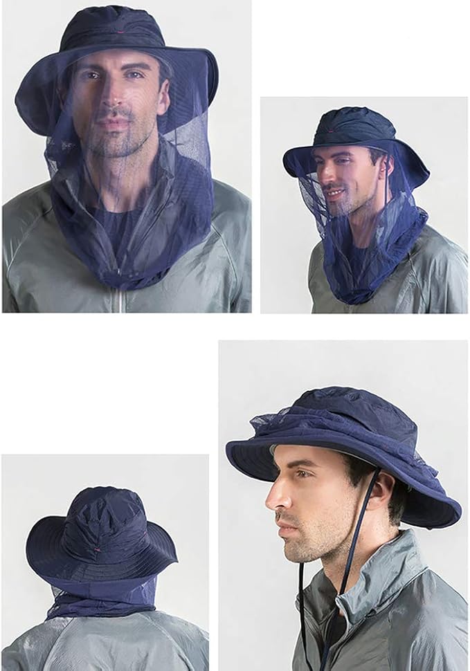 Peicees Head Net Hat for Men Women Adventure Fishing Hat Safari Hat for Hunting Camping Hiking