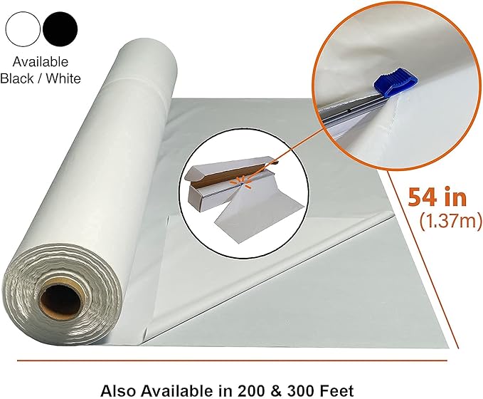 Neatiffy Disposable Plastic Table Cloth Roll | 54 in x 108 Ft Waterproof Tablecloth | Table Cover for Rectangle, Square, Round Oval Tables | Picnic, Party, Banquet, Birthdays, Weddings - White