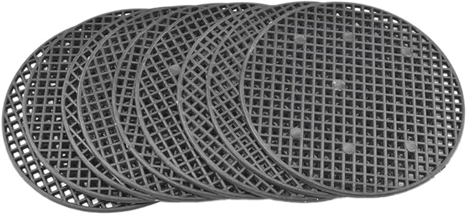 HAHIYO 10PCs 4Inch/10Cm Black Round PP Plastic Flower Pot Hole Mesh Pad Bottom Grid Mat Bonsai Drainage mesh Hole Screens Gasket Prevent Soil Loss Breathable Gasket Drainage Netting for Bonsai