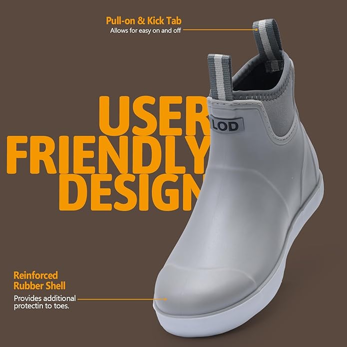 Women's Ankle Rain Boots - Slip On Waterproof Festival & Garden Shoes for Men - Comfortable Lightweight Rubber Wellies with Decorative Buckle