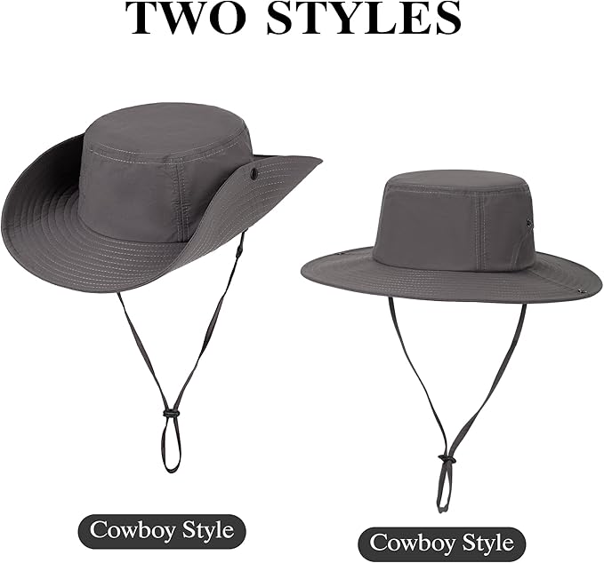 Wide Brim Sun Hats Waterproof Bucket Hat UV Protection Fishing Hat Summer Packable Fisherman Hat for Men and Women