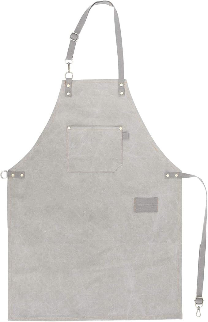 No-Tie Canvas Apron Heavy-Duty 16OZ Work Apron with Front Pocket Extra Long Straps Adjustable M–XXL