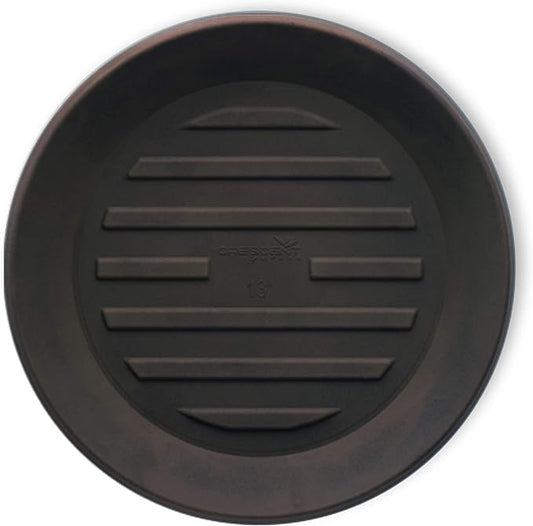 Crescent Garden Universal Round Planter Saucer, Durable Drainage Dish for Plant Pots, Heavy-Duty Plant Dishes Saucer, Indoor & Outdoor Plant Trays - Old Bronze (8.5 inch inner, 11 inch Outer Diameter)