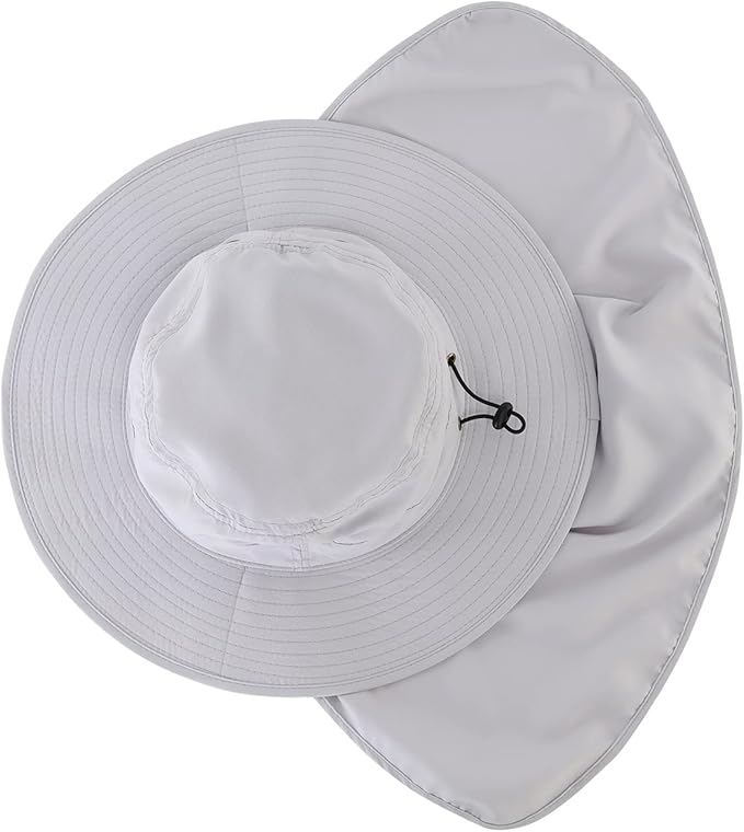 Home Prefer UPF50 Mens Sun Hat with Neck Flap Quick Dry UV Protection Cap Womens Wide Brim Fishing Hat Neck Flap Beach Garden