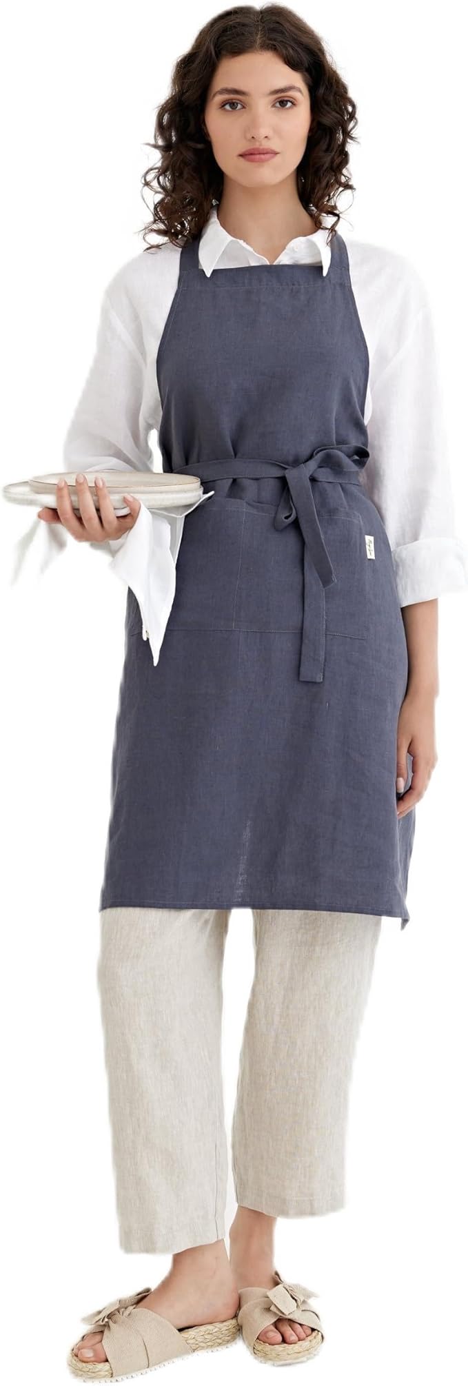 MagicLinen 100% Linen Apron - Cooking, Gardening, Grilling, Painting Apron with Pockets - Perfect for Women and Men