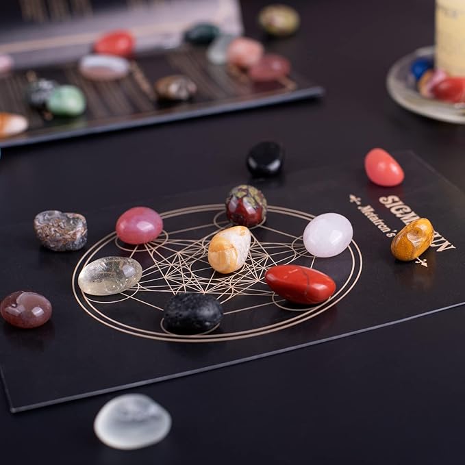 Polished Multicolor Healing Crystal Stone Set, 24 Types of 0.8" Handpicked Tumbled Stones for Healing, Reiki, Meditation, Crafting, Home Decor, Ethically Sourced, Mixed crystals-0.8"