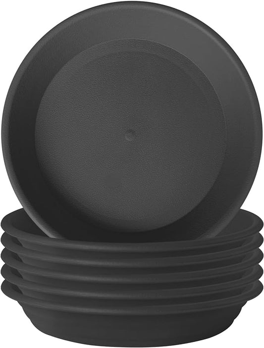 6 Pack 10.9 inch (9" at Base) Plastic Plant Saucer Trays, Planter Saucers Plant Trays for Indoors, Heavy Thick Durable Flower Pot Saucers for Plant Pot Saucer Outdoors