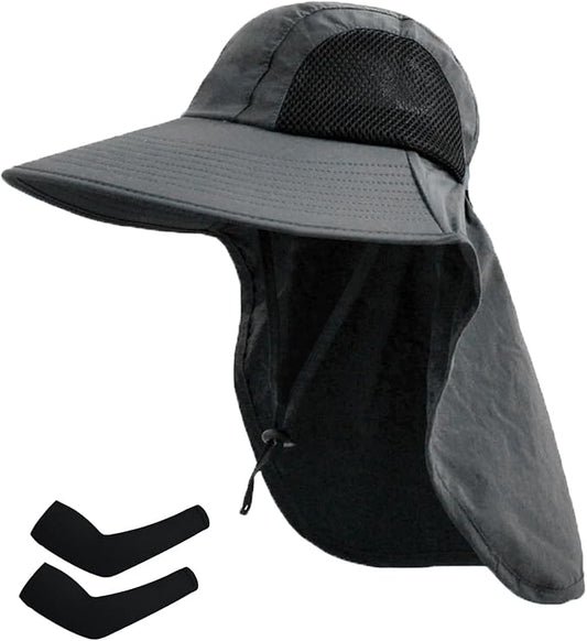 Sun Hat for Men Women with Neck Flap,UPF 50+ UV Protective Hiking Fishing Hats,Wide Brim Sun Hat for Women&Men