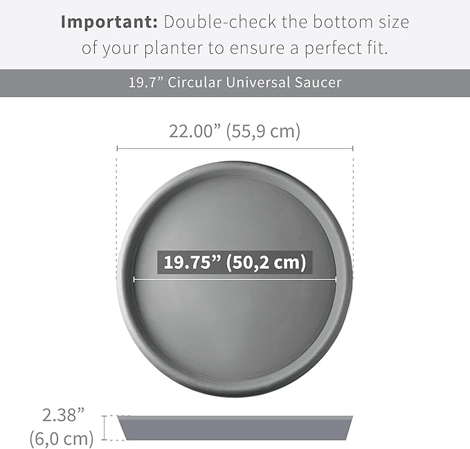 Crescent Garden Universal Round Planter Saucer, Drainage Dish for Pots, Large Plant Saucer, Outdoor Plant Trays - Terracotta-Color (19.75" Inner, 22" Outer Diameter)