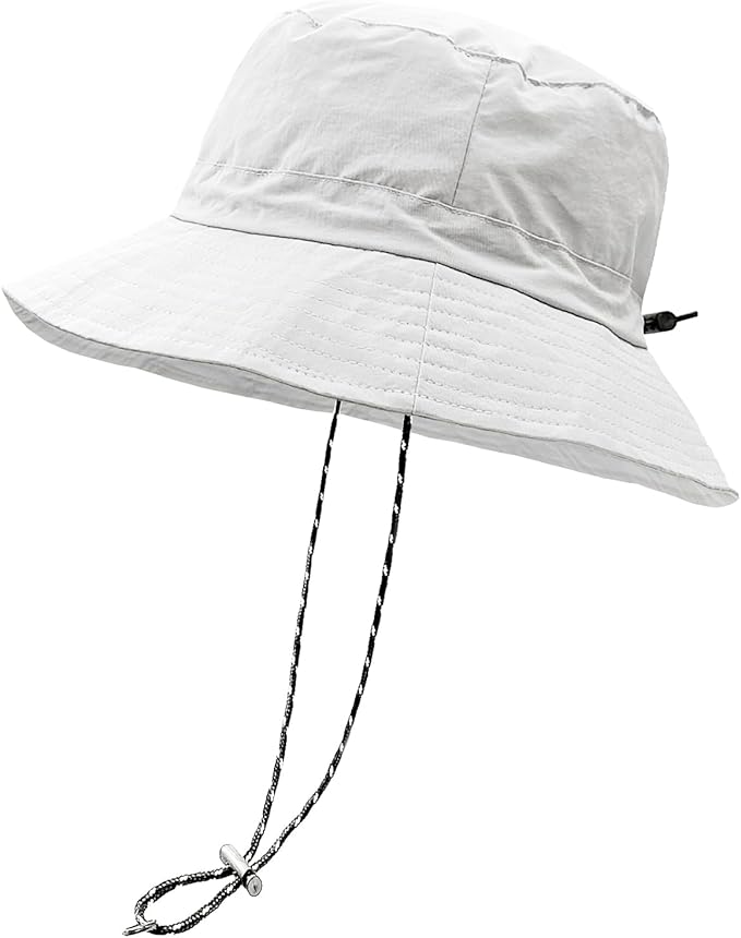 woogwin Waterproof Bucket Rain Hat with Chin Strap Quick Dry Packable Boonie Sun Hat Safari Hat UV Protection