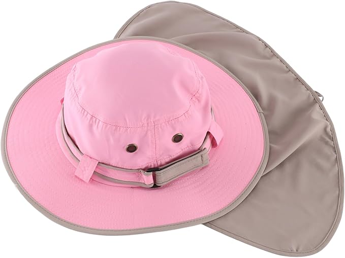 Home Prefer UPF50 Mens Sun Hat with Neck Flap Quick Dry UV Protection Cap Womens Wide Brim Fishing Hat Neck Flap Beach Garden