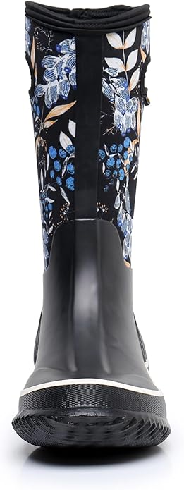 WTW Mid Calf Rain Boots for Women - Waterproof Insulated Neoprene Mud Boots Outdoor Hunting Garden Boots