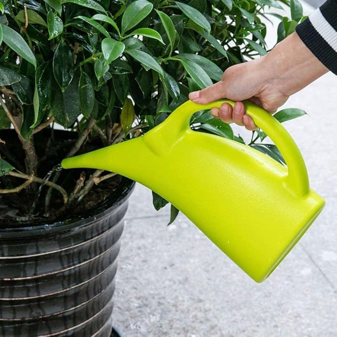 MyLifeUNIT Plastic Watering Can, Elegant Watering Pot, 1/2-Gallon (Green)